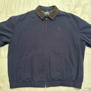 Polo Ralph Lauren Men's Navy Jacket Corduroy Collar Plaid Lining